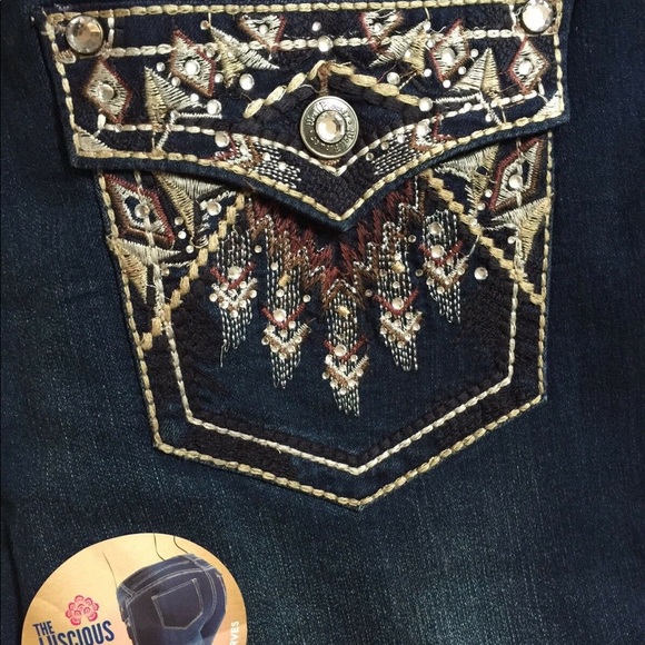 WALLFLOWER LUSCIOUS CURVY Aztec BOOTCUT JEANS 20W - Picture 5 of 7